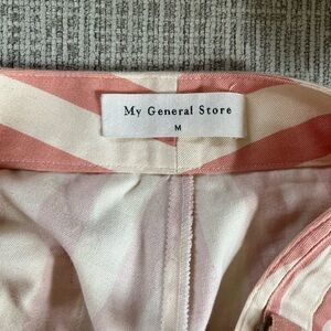Striped Pink and Cream Wide Leg Trousers by My General Store